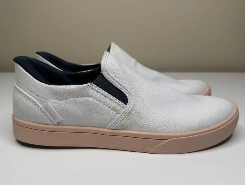 Kizik Venice Sneaker Unisex Womens 8.5 Mens 7 White Canvas Slip On Casual Loafer